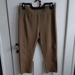 LOGO by Lori Goldstein Tan Cropped Pants